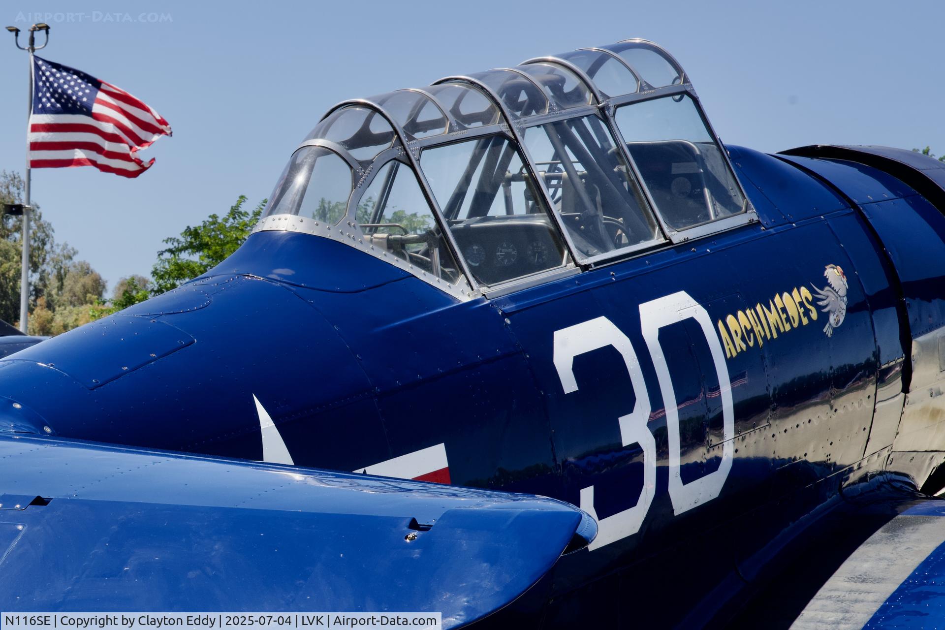 N116SE, 1959 North American T-6G Texan C/N 168-406, 4th July Livermore airport in California 2025
