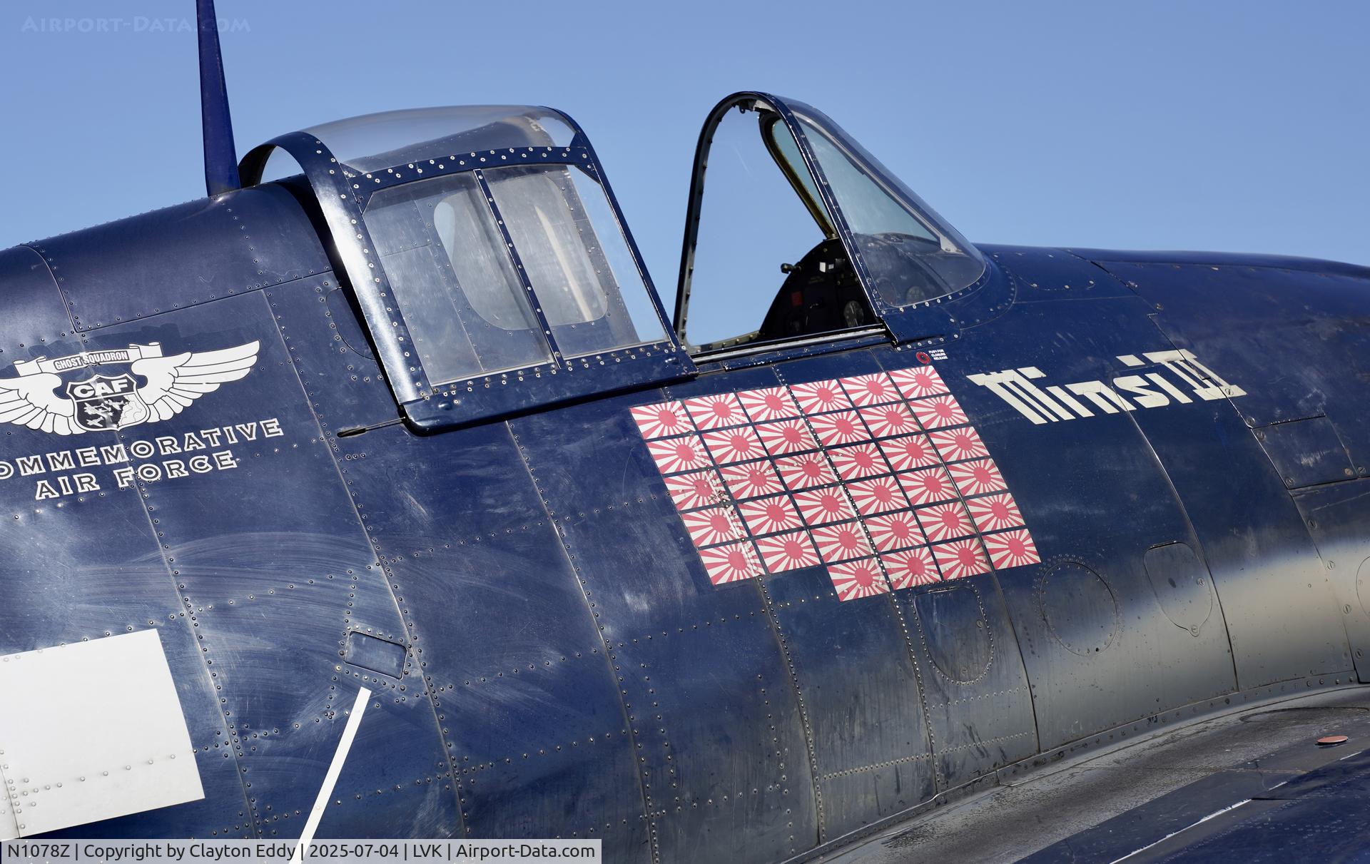 N1078Z, 1963 Grumman F6F-5 Hellcat C/N 27354801-66, 4th July Livermore airport in California 2025