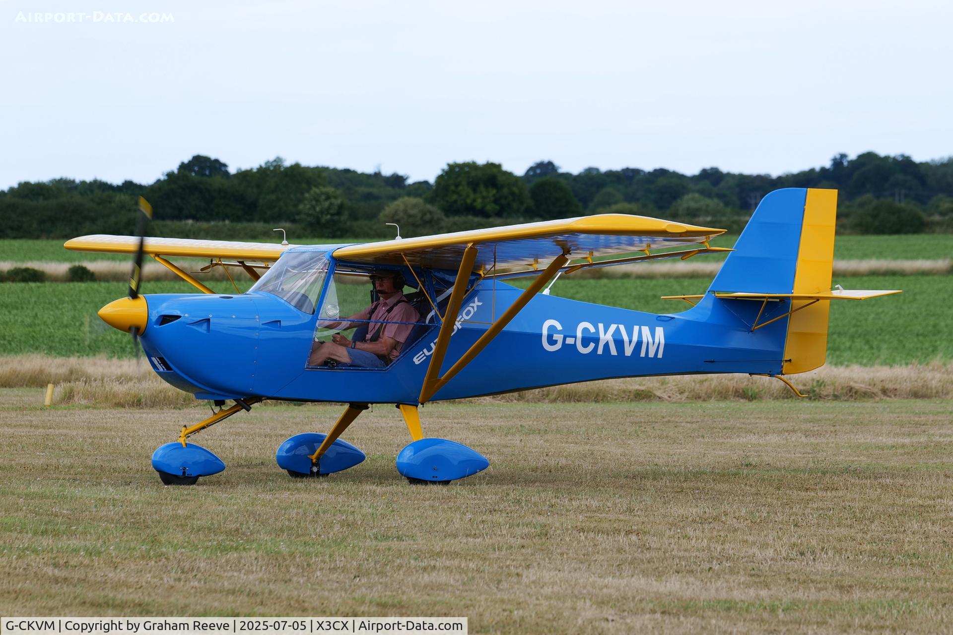 G-CKVM, 2018 Aeropro Eurofox 3K C/N 53618, Just landed at Northrepps.