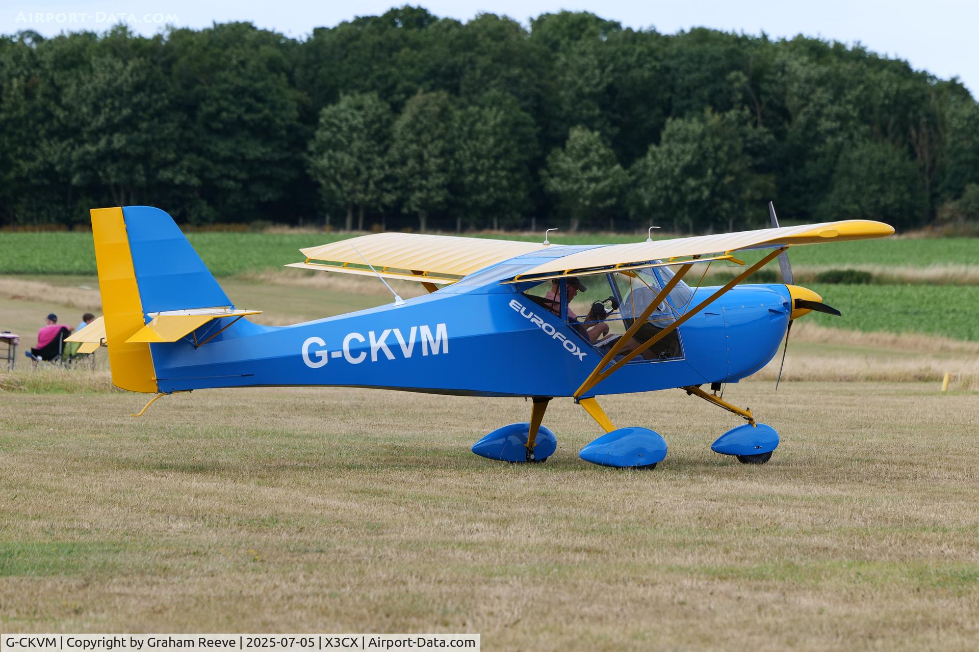 G-CKVM, 2018 Aeropro Eurofox 3K C/N 53618, Just landed at Northrepps.