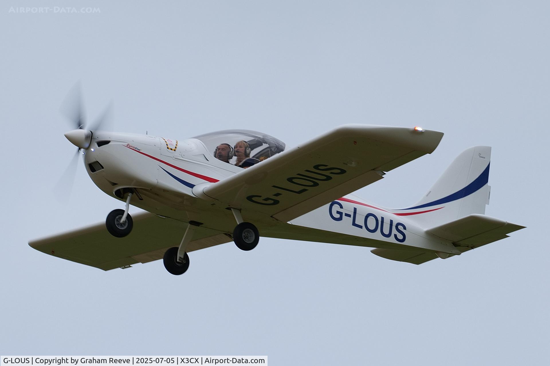 G-LOUS, 2016 Evektor EV-97 Eurostar SL C/N 2016-4234, Departing from Northrepps.