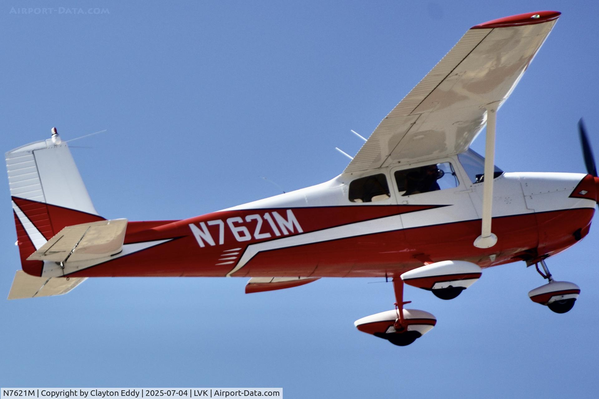 N7621M, 1959 Cessna 175 Skylark C/N 55921, 4th July Livermore airport in California 2025