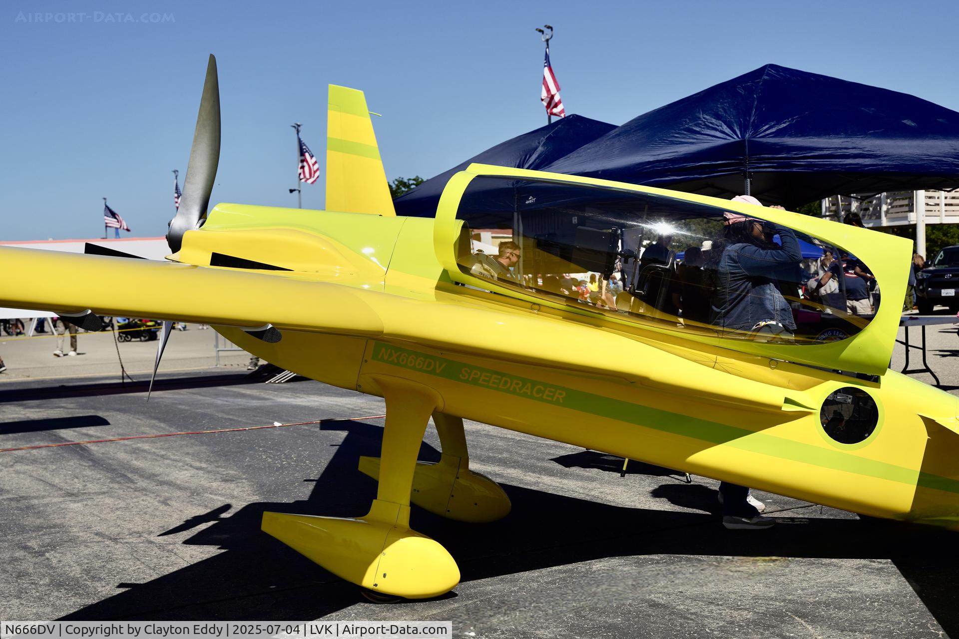 N666DV, Rutan Long-EZ C/N 00001 (N666DU), 4th July Livermore airport in California 2025