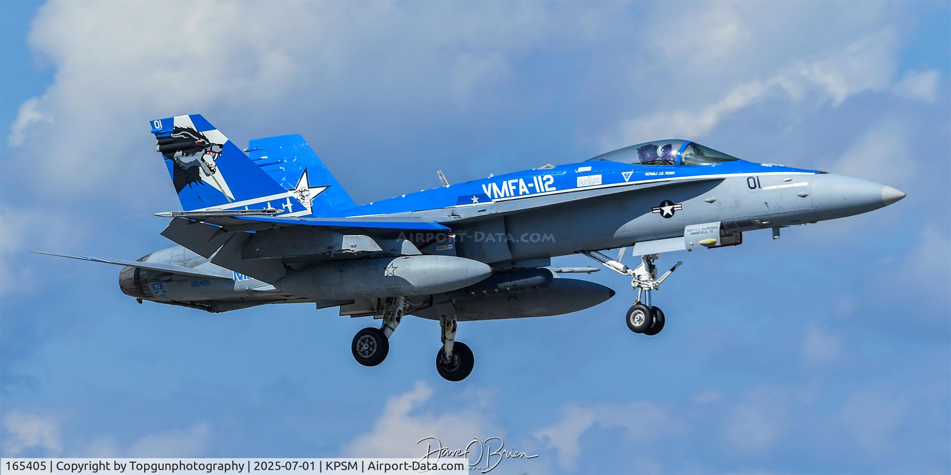 165405, McDonnell Douglas F/A-18C Hornet C/N 1436/C462, COWBOY's XO Bird landing RW34
