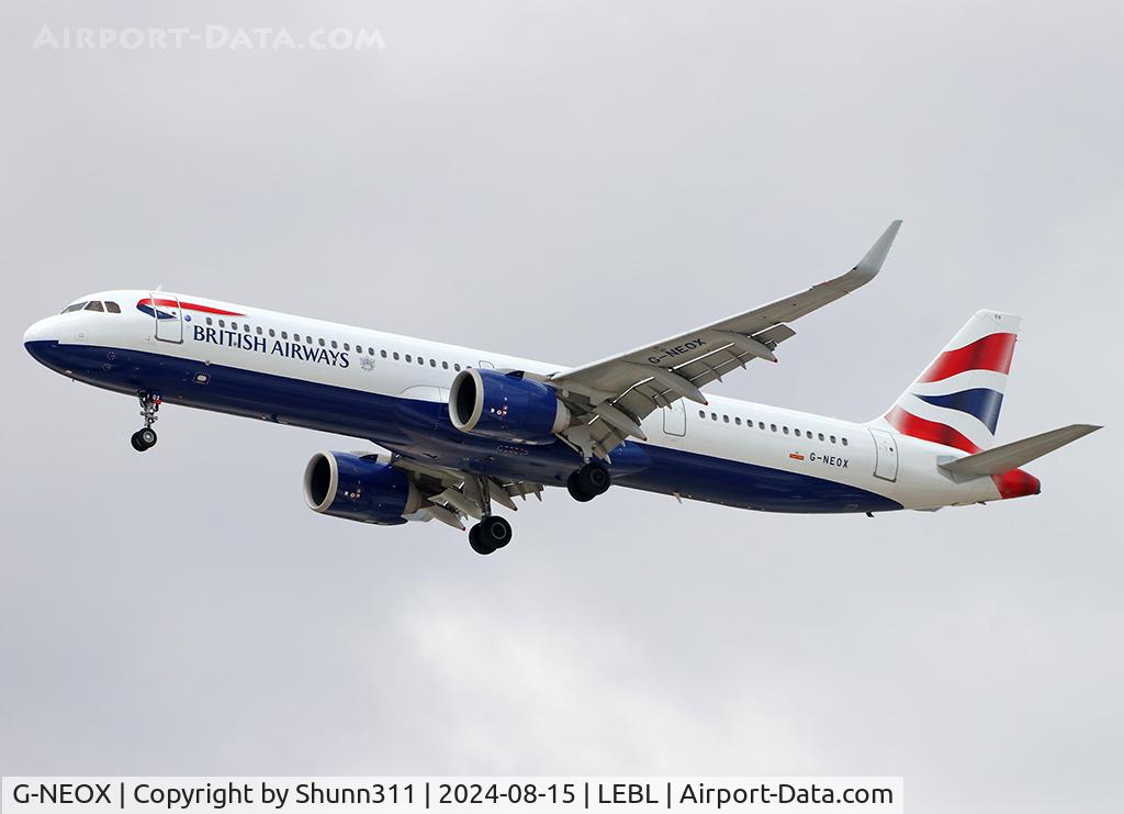 G-NEOX, 2019 Airbus A321-251NX C/N 9162, Landing rwy 24R