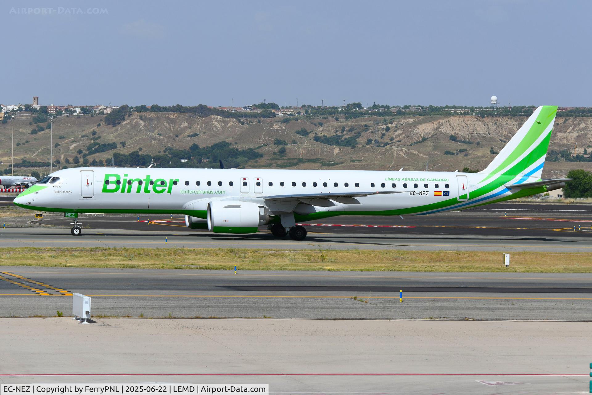 EC-NEZ, 2019 Embraer E195-E2 (ERJ-190-400STD) C/N 19020023, ERJ295 of Binter taxying past