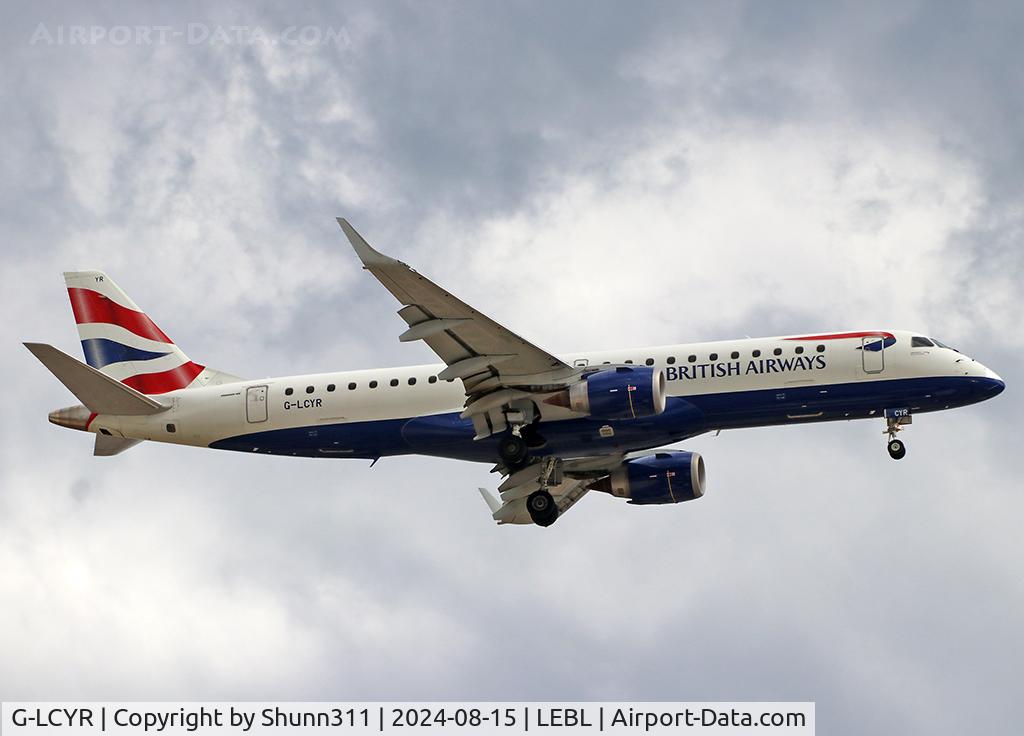 G-LCYR, 2012 Embraer 190SR (ERJ-190-100SR) C/N 19000563, Landing rwy 24R