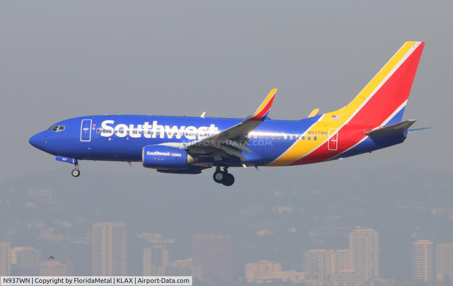 N937WN, 2009 Boeing 737-7H4 C/N 36644, SWA 737 zx smf-lax