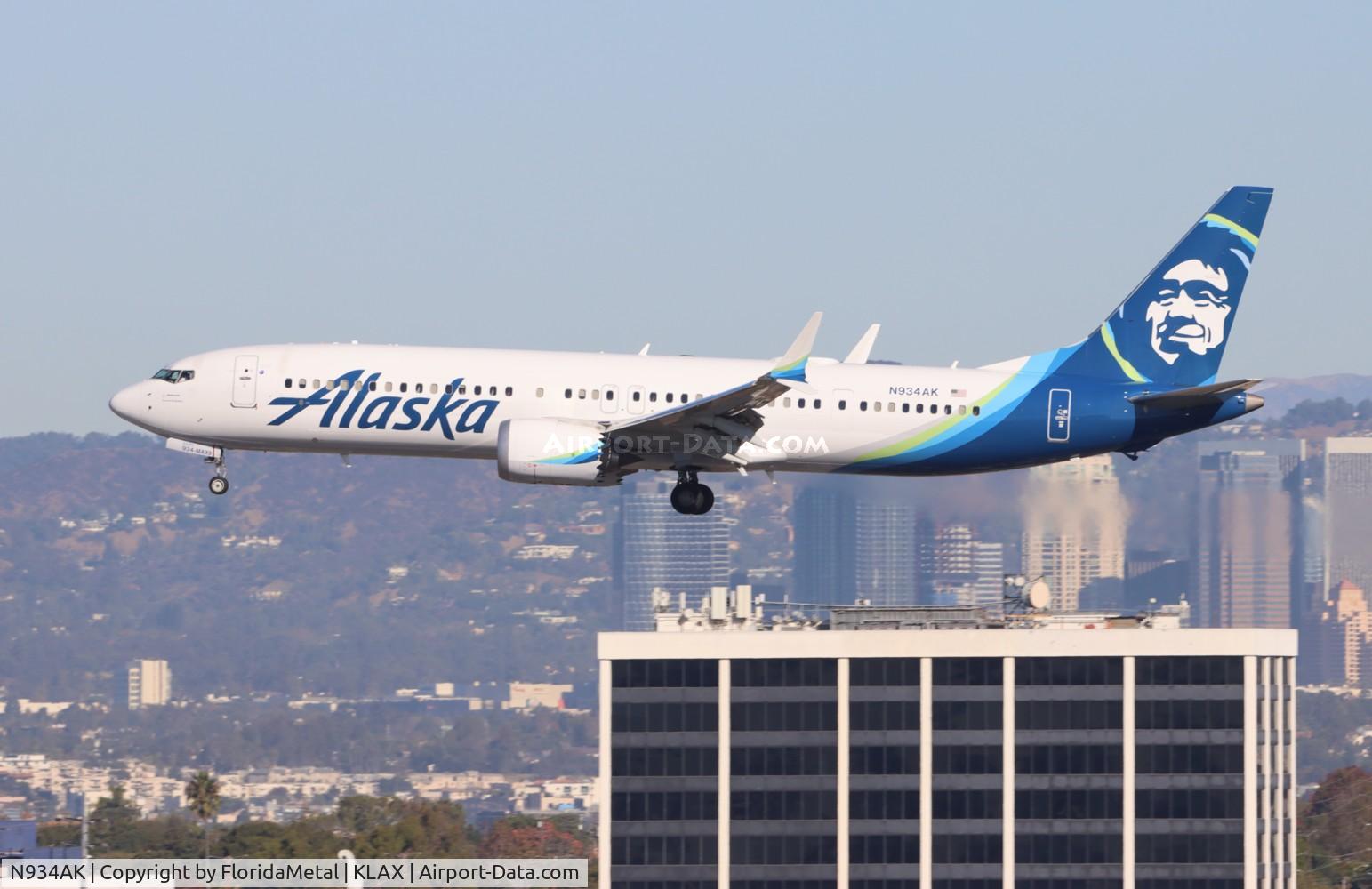 N934AK, 2022 Boeing 737-9 MAX C/N 43374, ASA 737-9 zx geg-lax