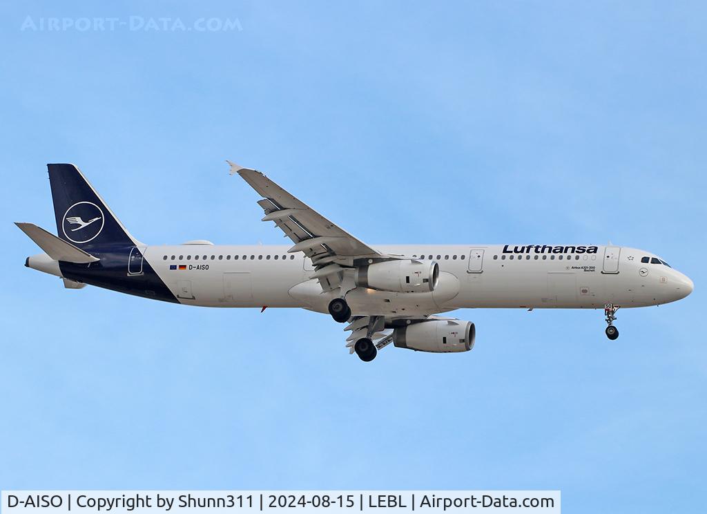 D-AISO, 2008 Airbus A321-231 C/N 3625, Landing rwy 24R in new c/s