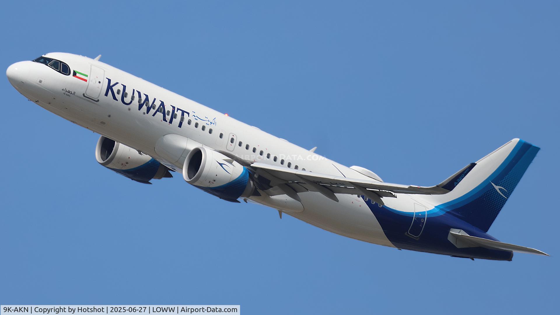 9K-AKN, 2019 Airbus A320-251N C/N 9303, Climbing after departure from runway 29
