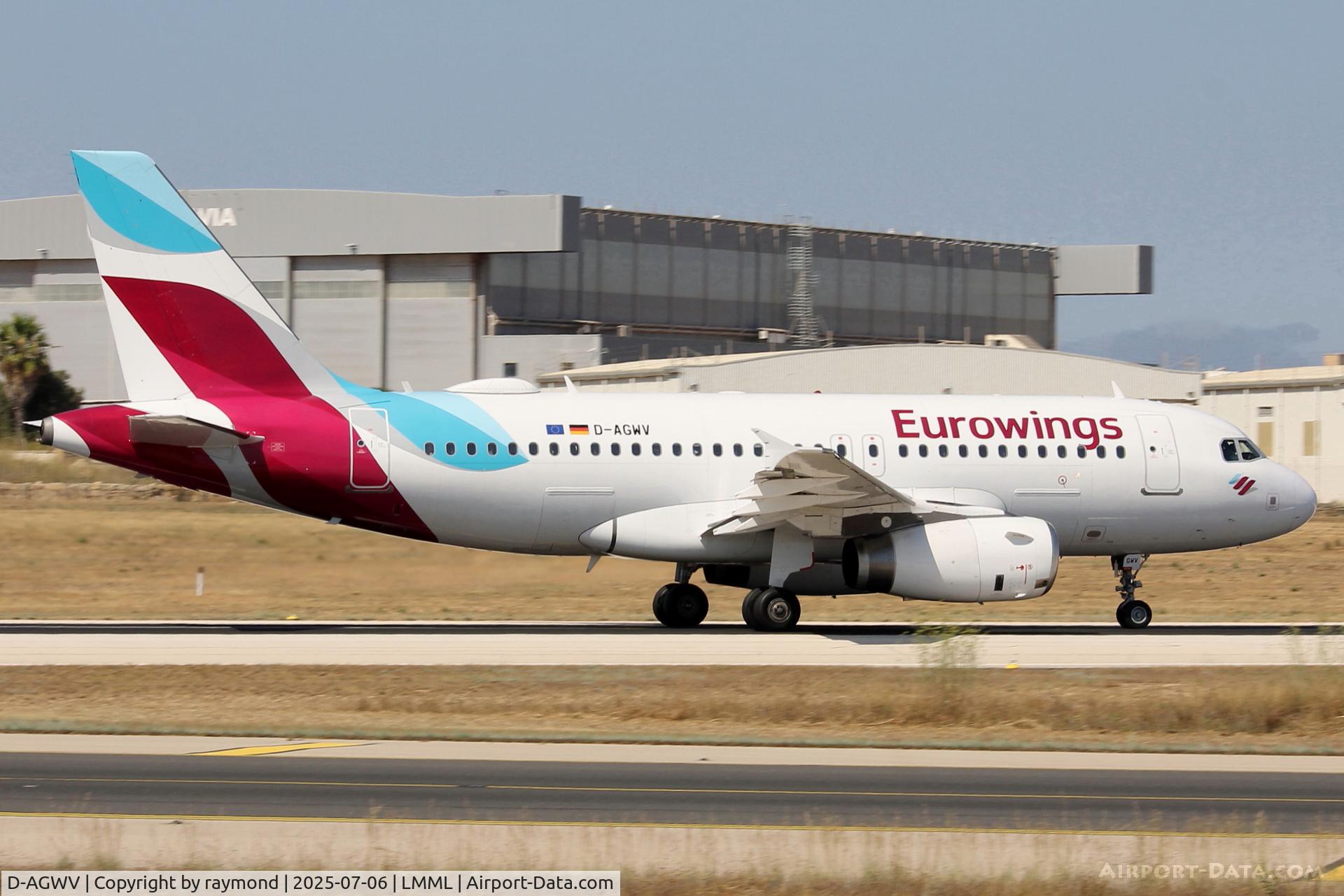 D-AGWV, 2013 Airbus A319-132 C/N 5467, Airbus A319-132 reg D-AGWV of EuroWings rotating RW31 departing from Malta.