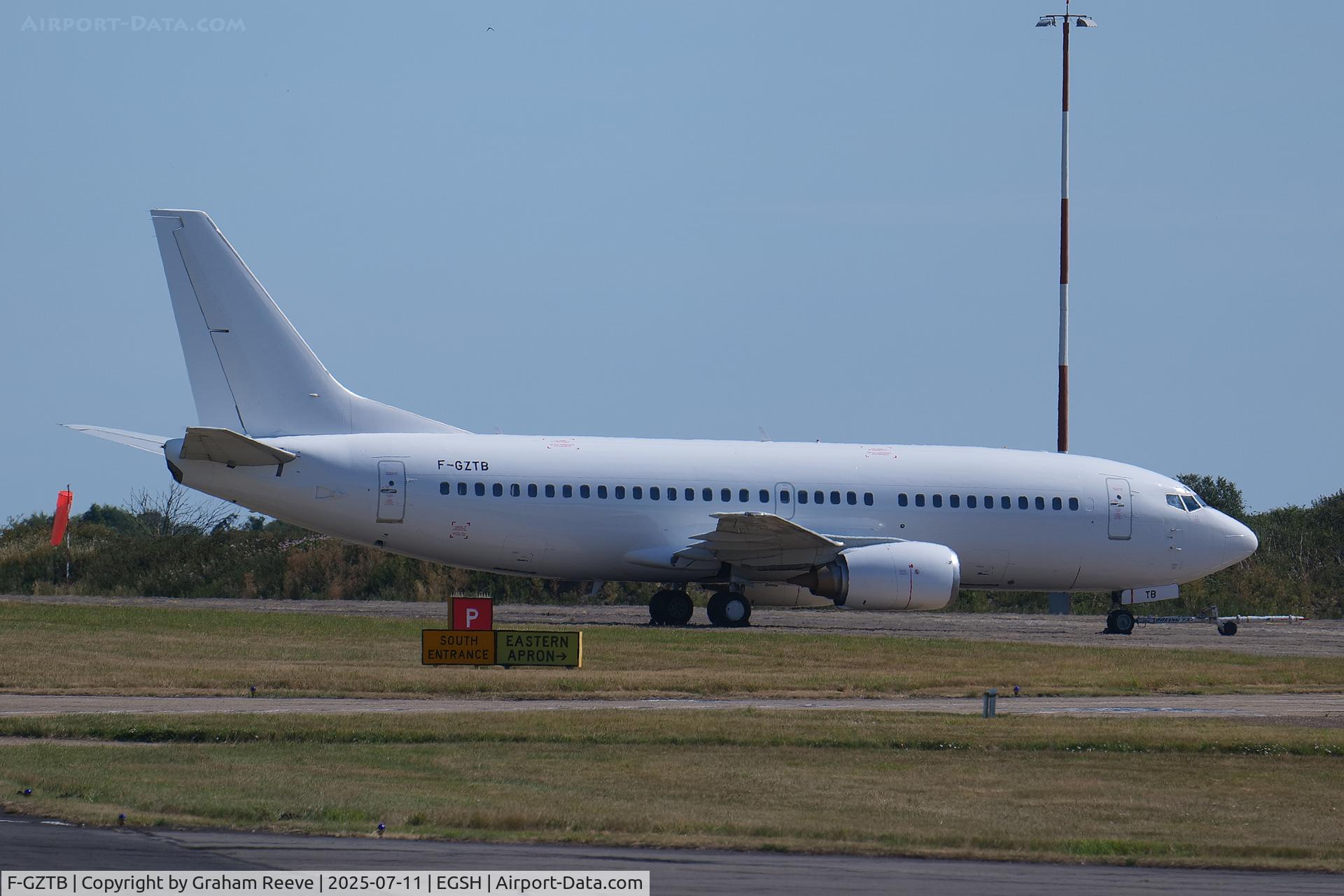 F-GZTB, 1999 Boeing 737-33V C/N 29336, Parked at Norwich.