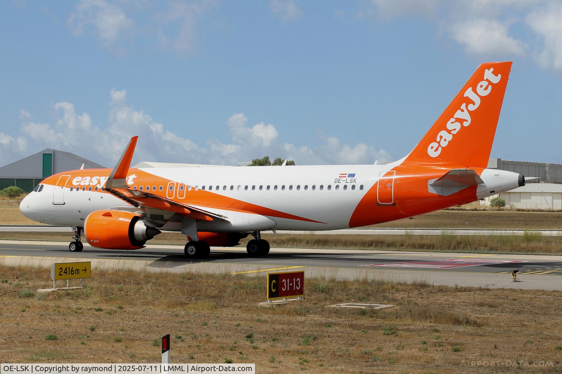 OE-LSK, 2019 Airbus A320-251N C/N 9111, Airbus 320Neo reg OE-LSK of Easyjet Europe preparing for departure from Malta.