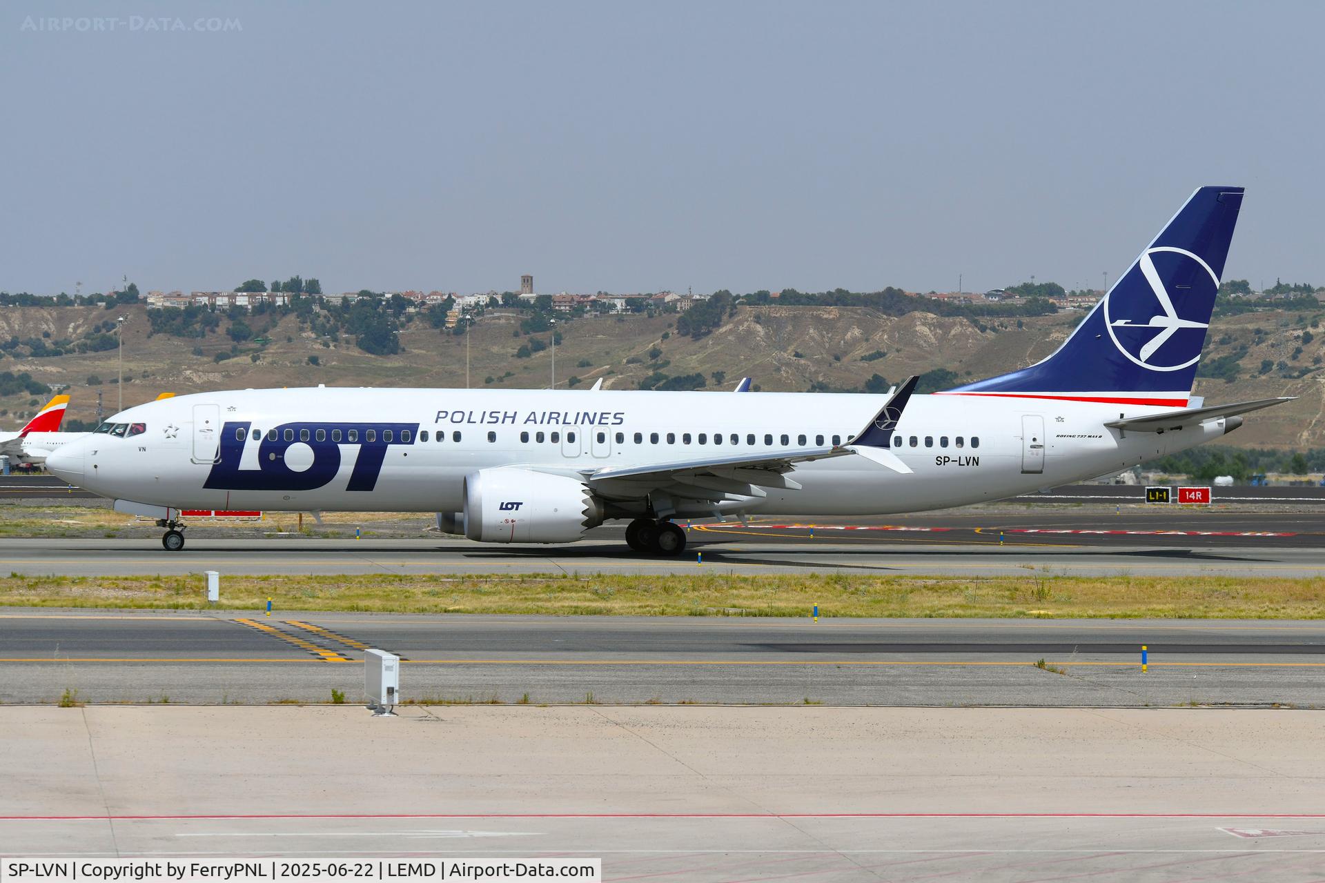 SP-LVN, 2024 Boeing 737-8 MAX C/N 66355, LOT B738 MAX departing MAD