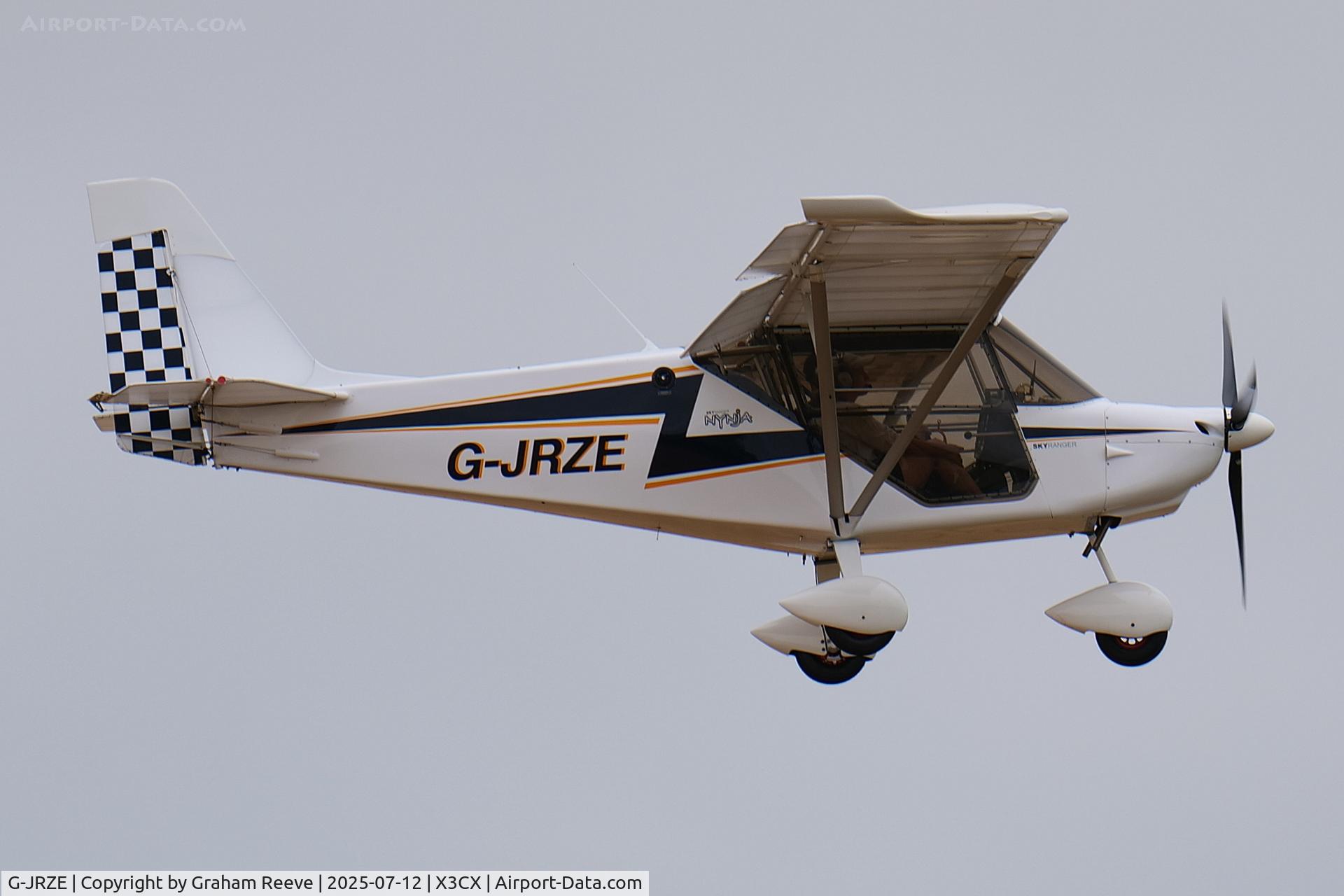 G-JRZE, 2020 Flylight Skyranger Nynja C/N 310-4, Departing from Northrepps.