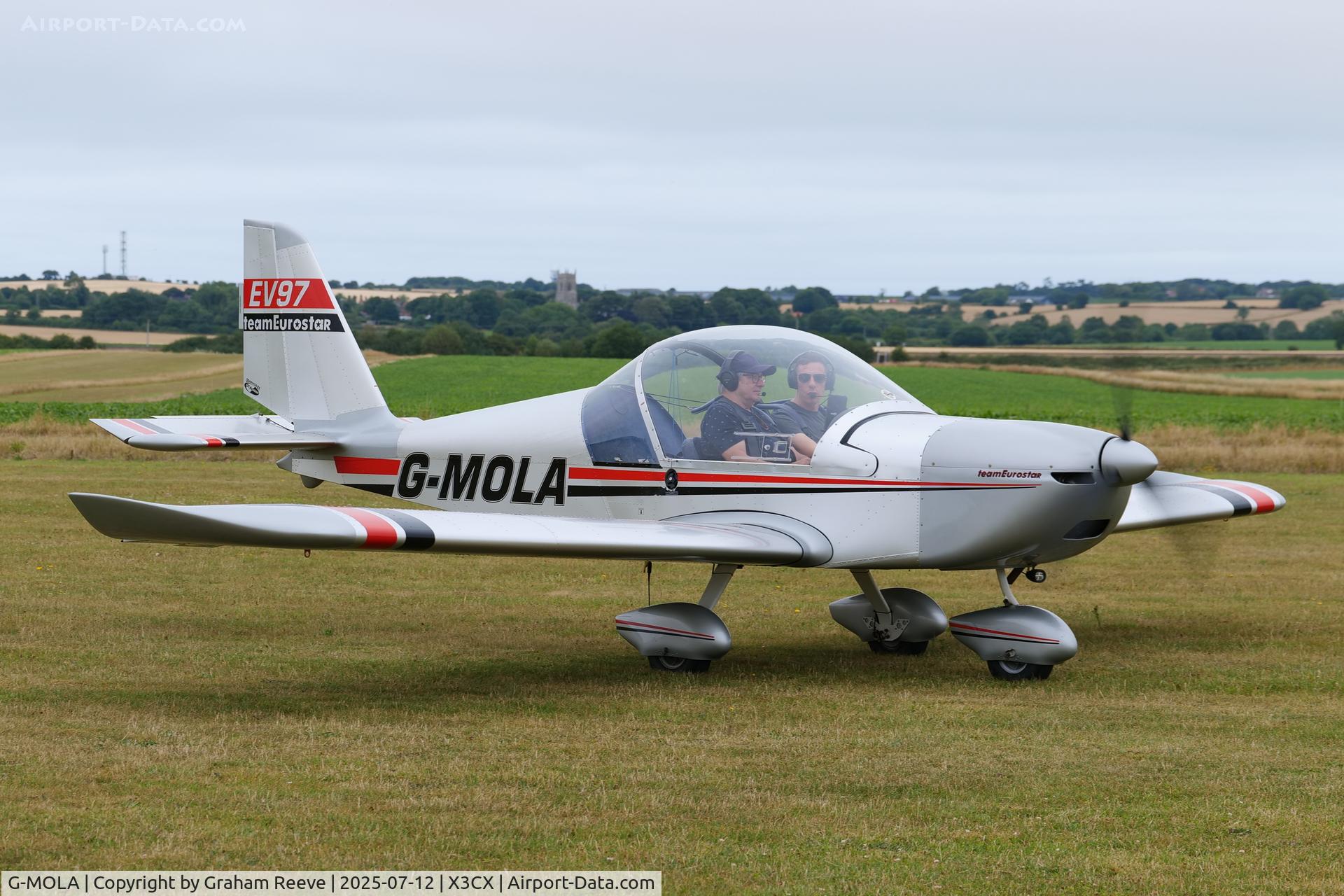 G-MOLA, 2012 Cosmik EV-97 TeamEurostar UK C/N 3937, Just landed at Northrepps.