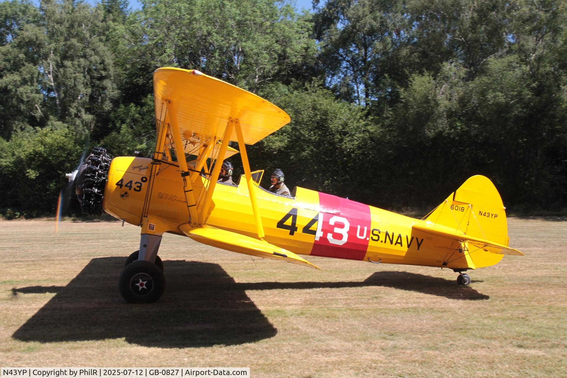 N43YP, 1942 Boeing E75 C/N 75-6018, N43YP 1942 Boeing Stearman N2S-5 Kaydet (E75)  Fly-In West Tisted 