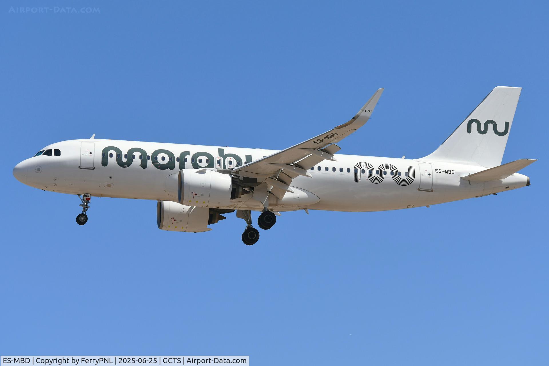 ES-MBD, 2018 Airbus A320-271N C/N 8259, Marabu A320N landing in TFS