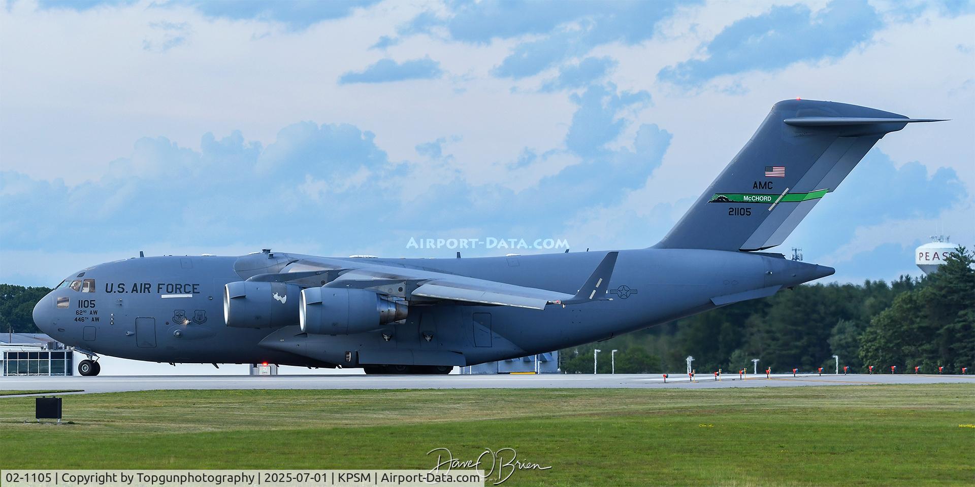 02-1105, 2002 Boeing C-17A Globemaster III C/N 50114, REACH264 taking RW34