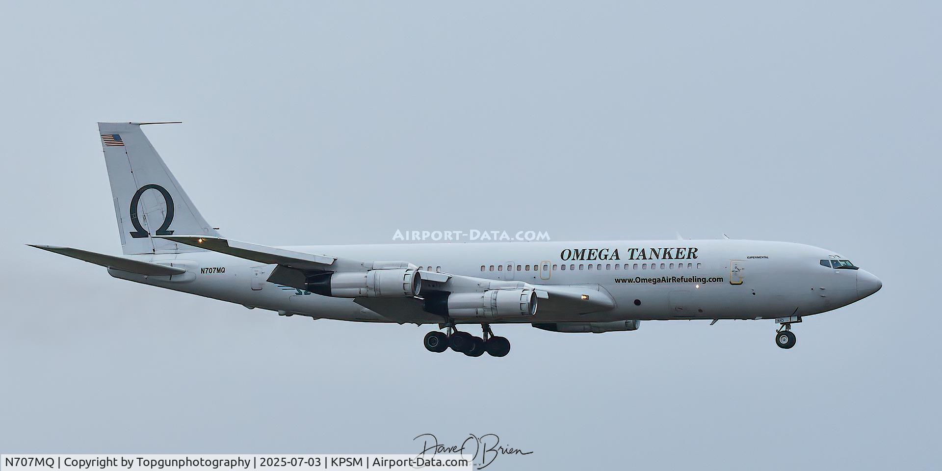 N707MQ, 1977 Boeing 707-368C C/N 21368, OMEGA71 dropping in on RW34