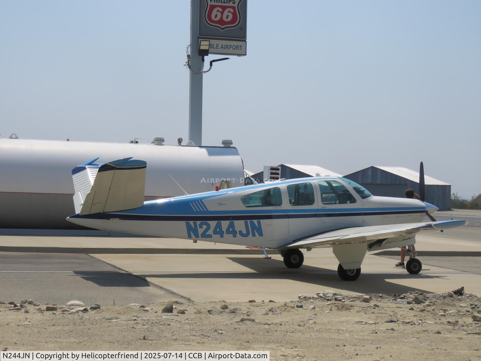 N244JN, 1964 Beech S35 Bonanza C/N D-7698, Parked for fuel