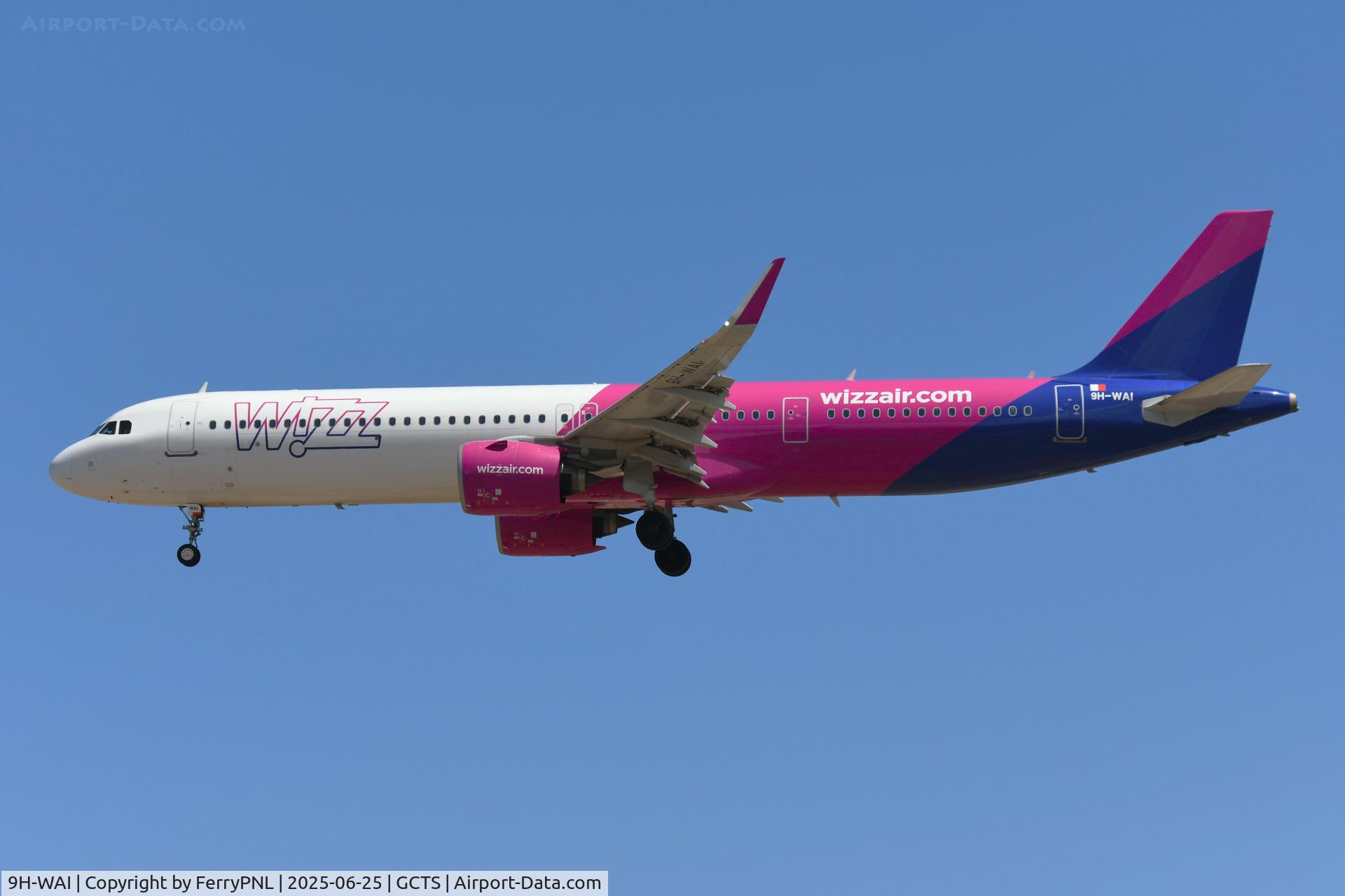 9H-WAI, 2021 Airbus A321-271NX C/N 10460, Wizzair A321N landing