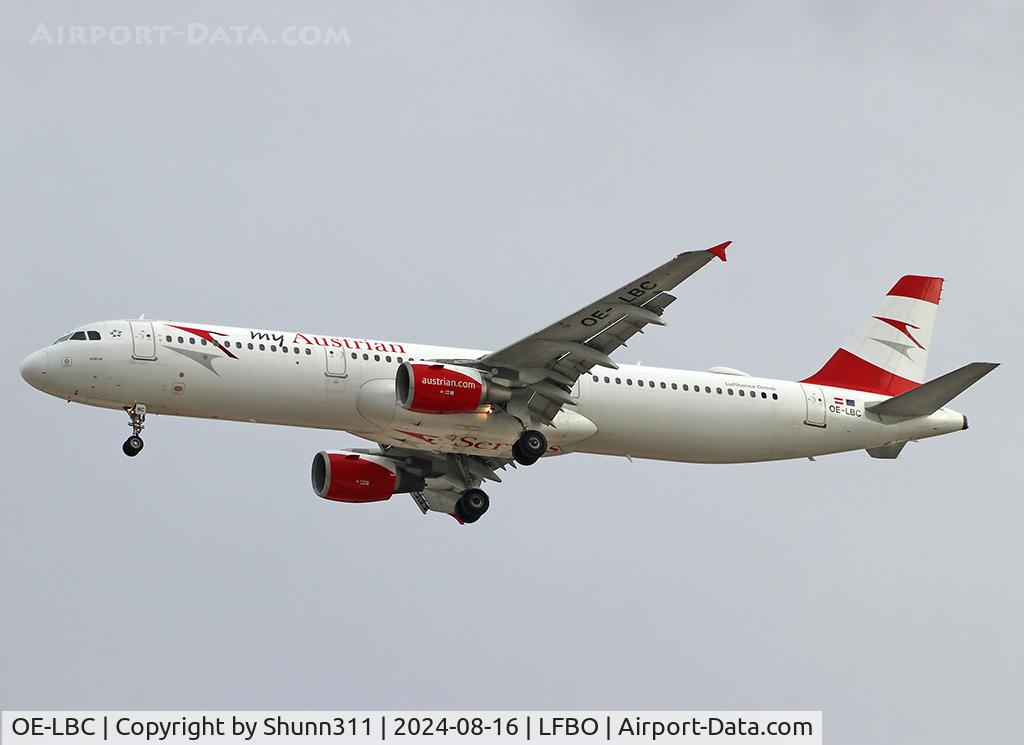 OE-LBC, 1996 Airbus A321-111 C/N 581, Landing rwy 24R with additional 'MyAustrian' titles