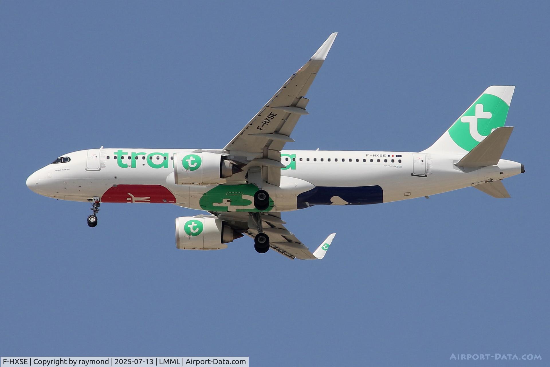 F-HXSE, Airbus 320-252N C/N 12284, Airbus A320Neo reg F-HXSE of Transavia France on approach to land on RW13 in Malta coming in from Paris Orly.