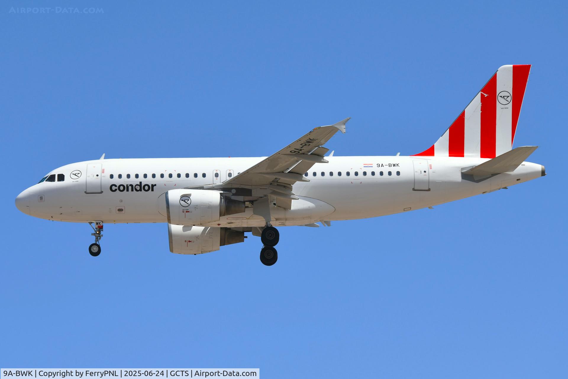 9A-BWK, 2011 Airbus A319-112 C/N 4663, Arrival of Condor A319 operated by Fly Air41 Airways
