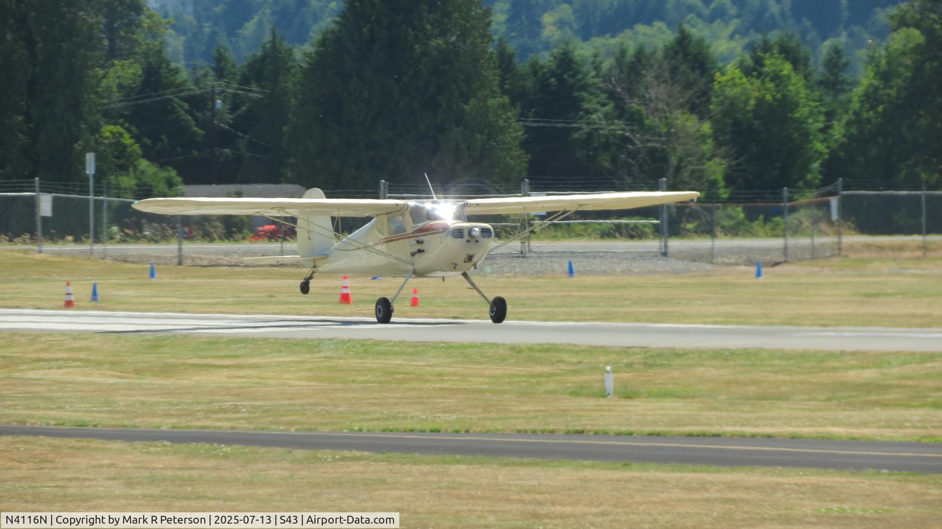 N4116N, 1947 Cessna 140 C/N 13574, Takeoff roll 33R Harvey Field