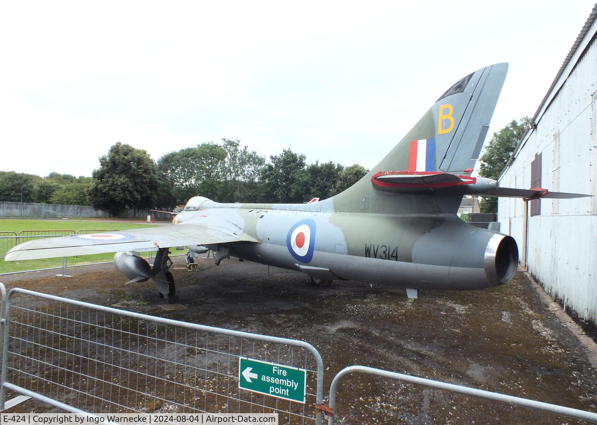 E-424, Hawker Hunter F.51 C/N 41H-680283, Hawker Hunter F51 (displayed as Hunter F4 WV314) at the Aeroventure South Yorkshire Aircraft Museum, Doncaster