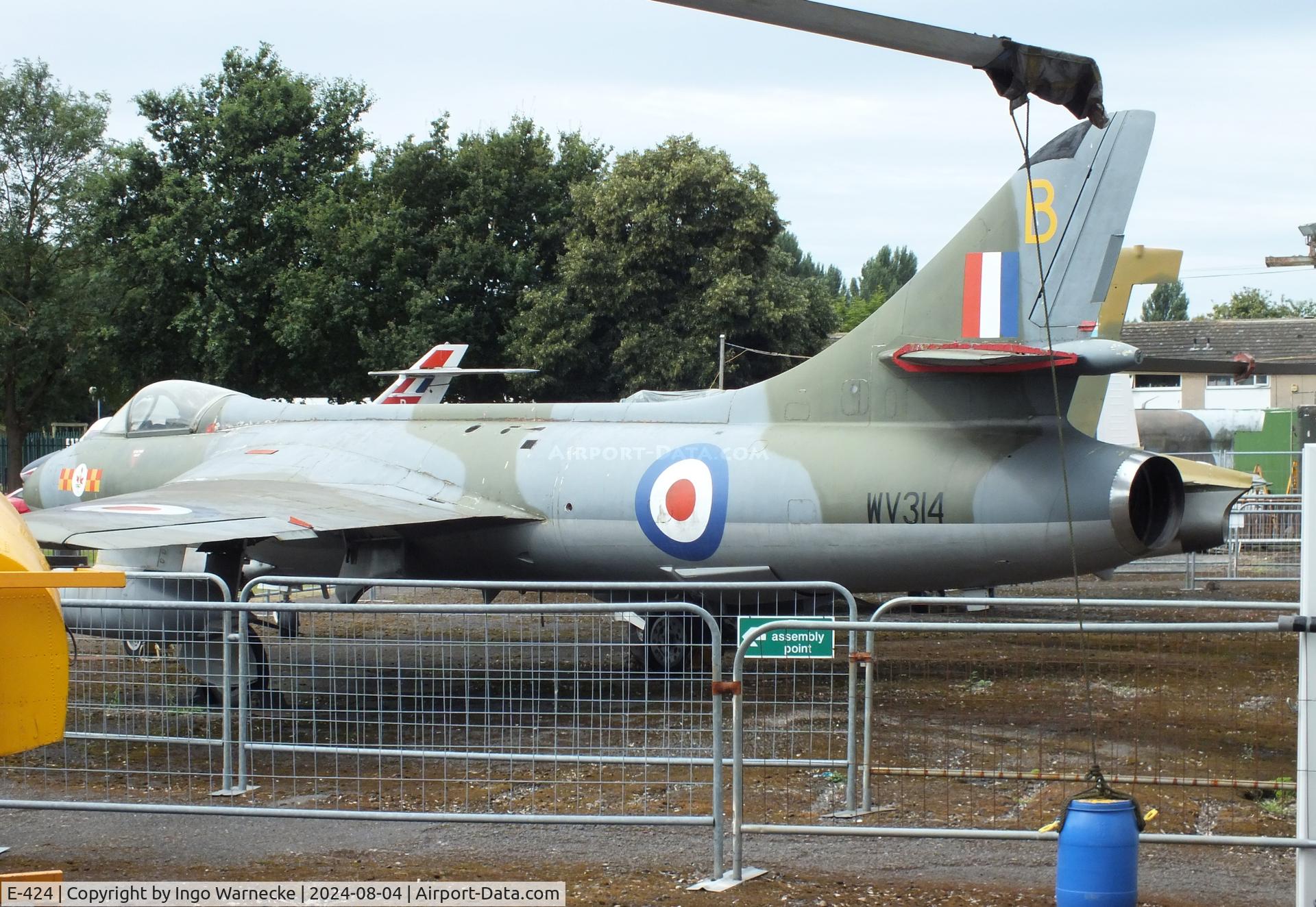 E-424, Hawker Hunter F.51 C/N 41H-680283, Hawker Hunter F51 (displayed as Hunter F4 WV314) at the Aeroventure South Yorkshire Aircraft Museum, Doncaster