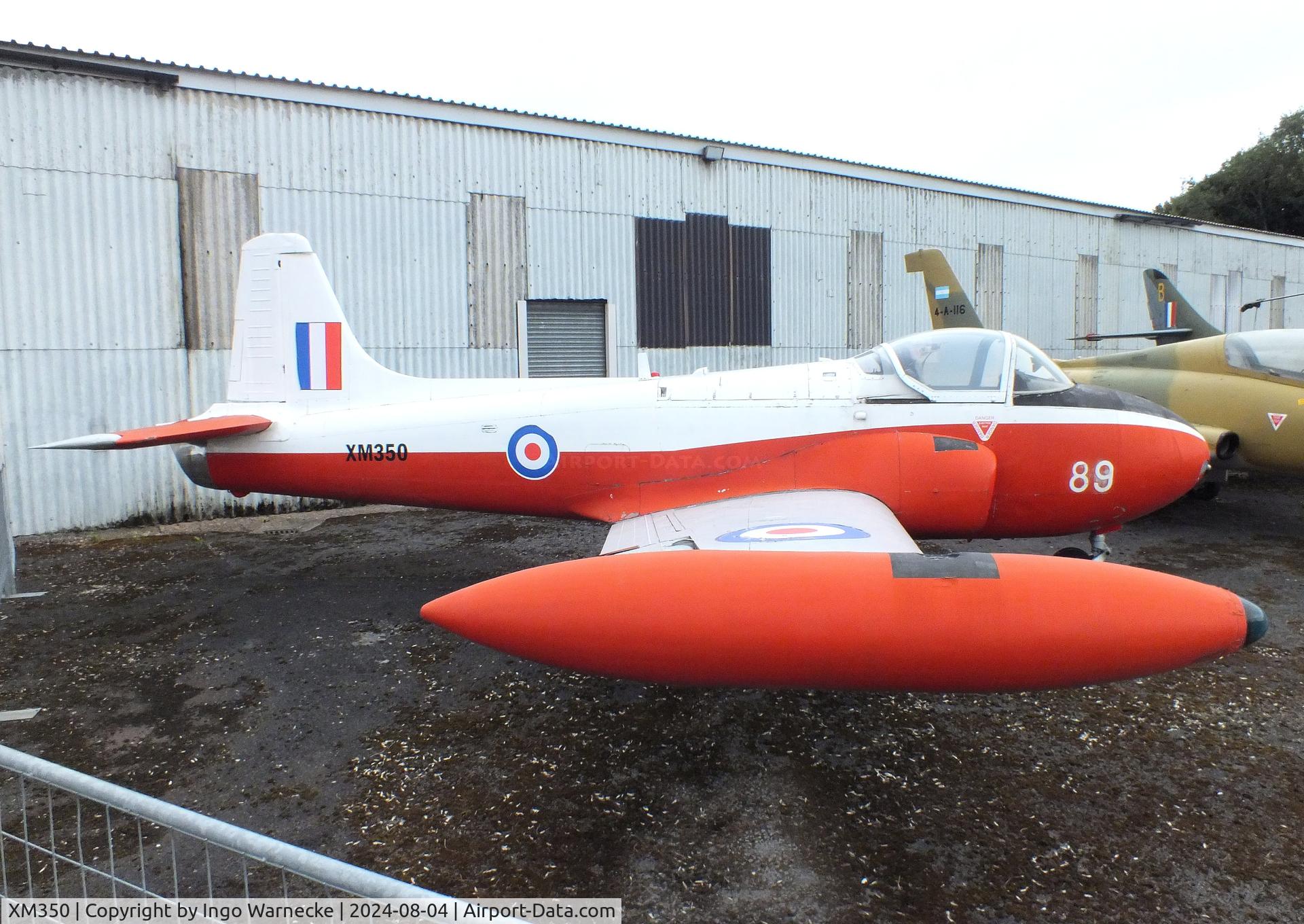 XM350, 1959 Hunting P-84 Jet Provost T.3A C/N PAC/W/6307, Hunting Percival P.84 Jet Provost T3A at the Aeroventure South Yorkshire Aircraft Museum, Doncaster