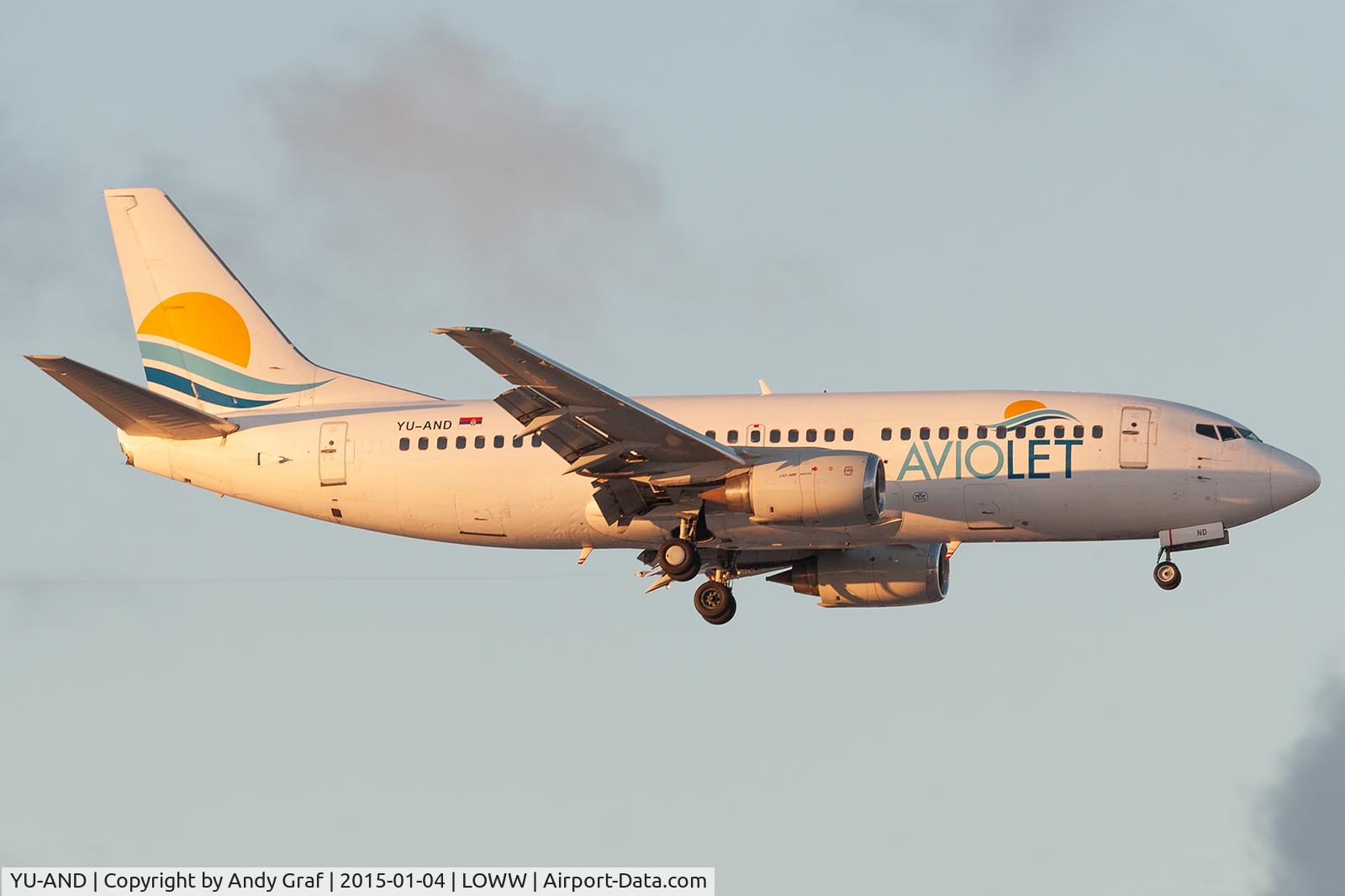 YU-AND, 1985 Boeing 737-3H9 C/N 23329/1134, Aviolet 737-300