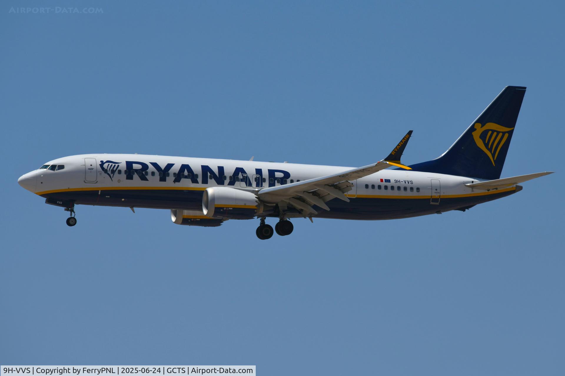 9H-VVS, 2023 Boeing 737-8200 MAX C/N 67105, Ryanair B738 Max landing