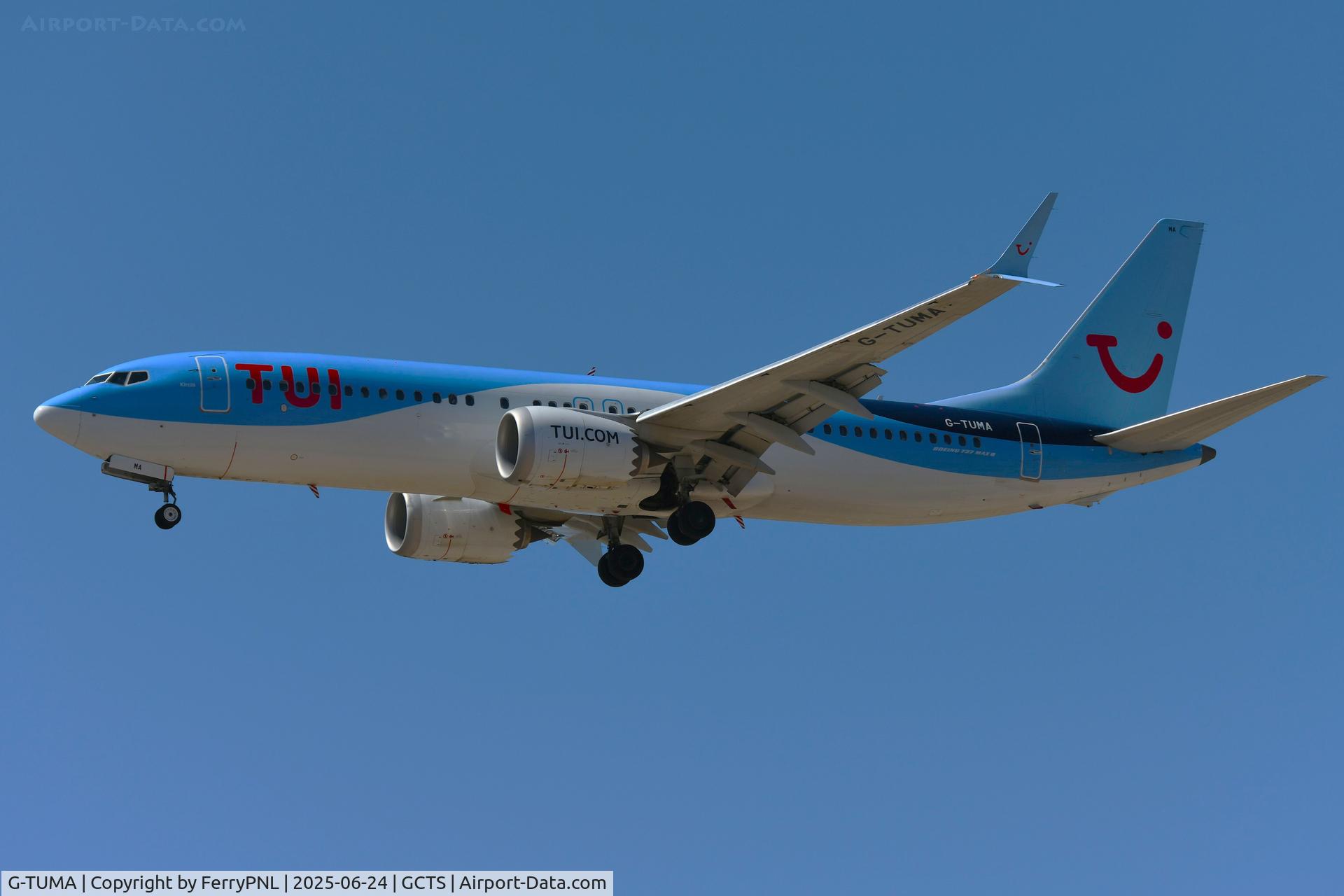 G-TUMA, 2018 Boeing 737-8 MAX C/N 44593, TUI B738 MAX landing on 07