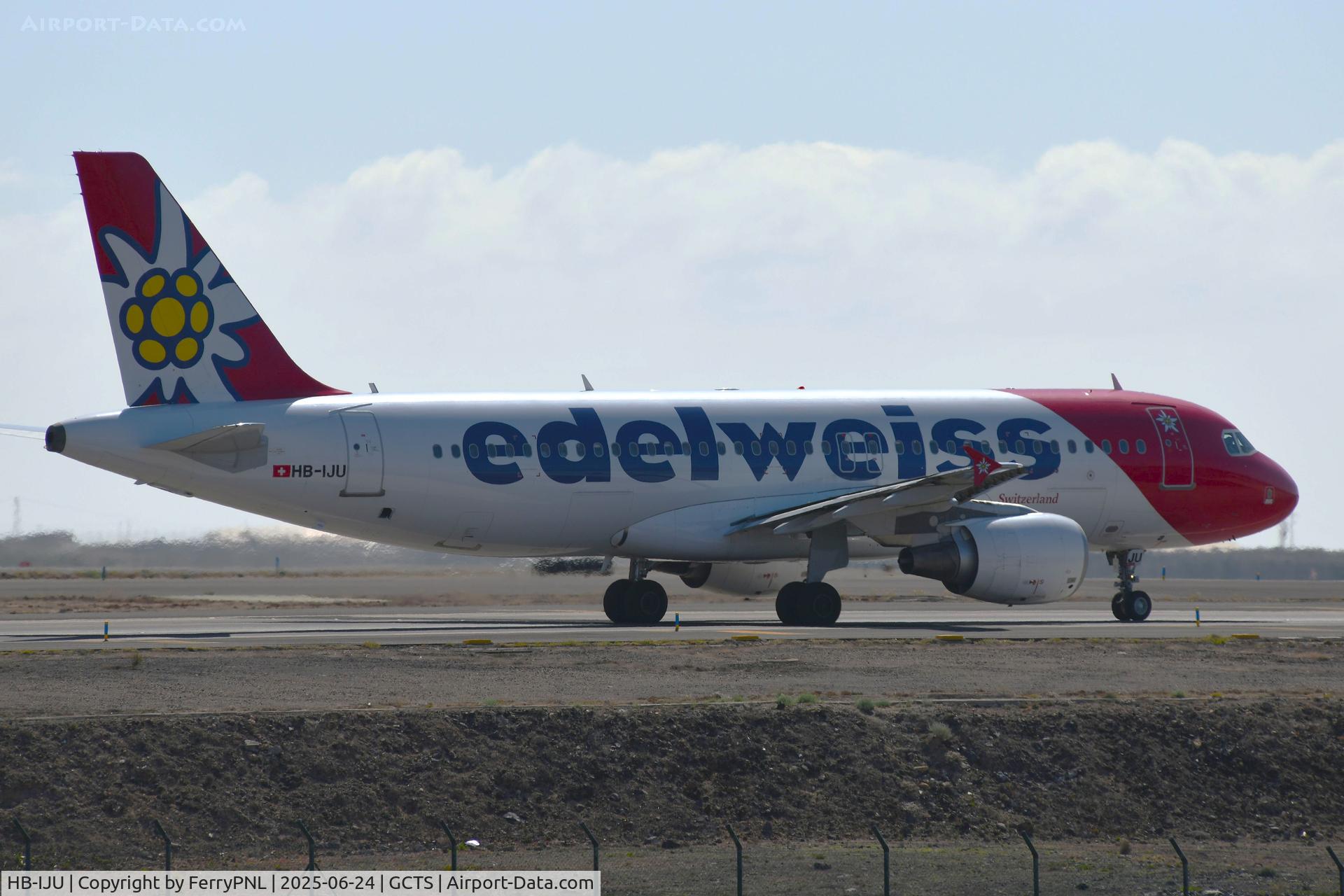 HB-IJU, 2003 Airbus A320-214 C/N 1951, Edelweiss A320 departing for ZRH