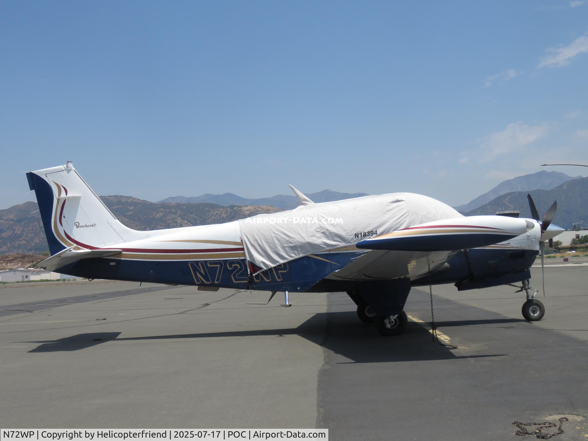 N72WP, 1985 Beech A36 Bonanza 36 C/N E-2288, Covered & Parked in transit parking