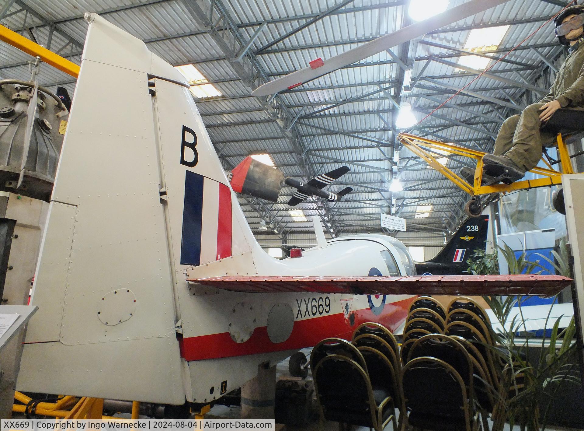XX669, 1975 Scottish Aviation Bulldog T.1 C/N BH.120/327, Scottish Aviation Bulldog T1 at the Aeroventure South Yorkshire Aircraft Museum, Doncaster