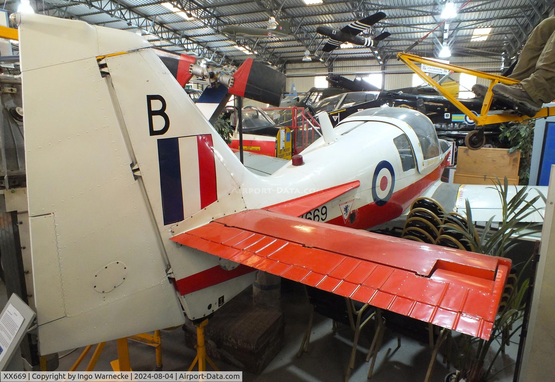 XX669, 1975 Scottish Aviation Bulldog T.1 C/N BH.120/327, Scottish Aviation Bulldog T1 at the Aeroventure South Yorkshire Aircraft Museum, Doncaster