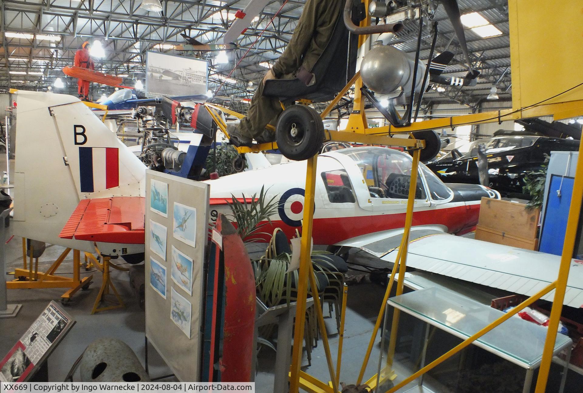 XX669, 1975 Scottish Aviation Bulldog T.1 C/N BH.120/327, Scottish Aviation Bulldog T1 at the Aeroventure South Yorkshire Aircraft Museum, Doncaster