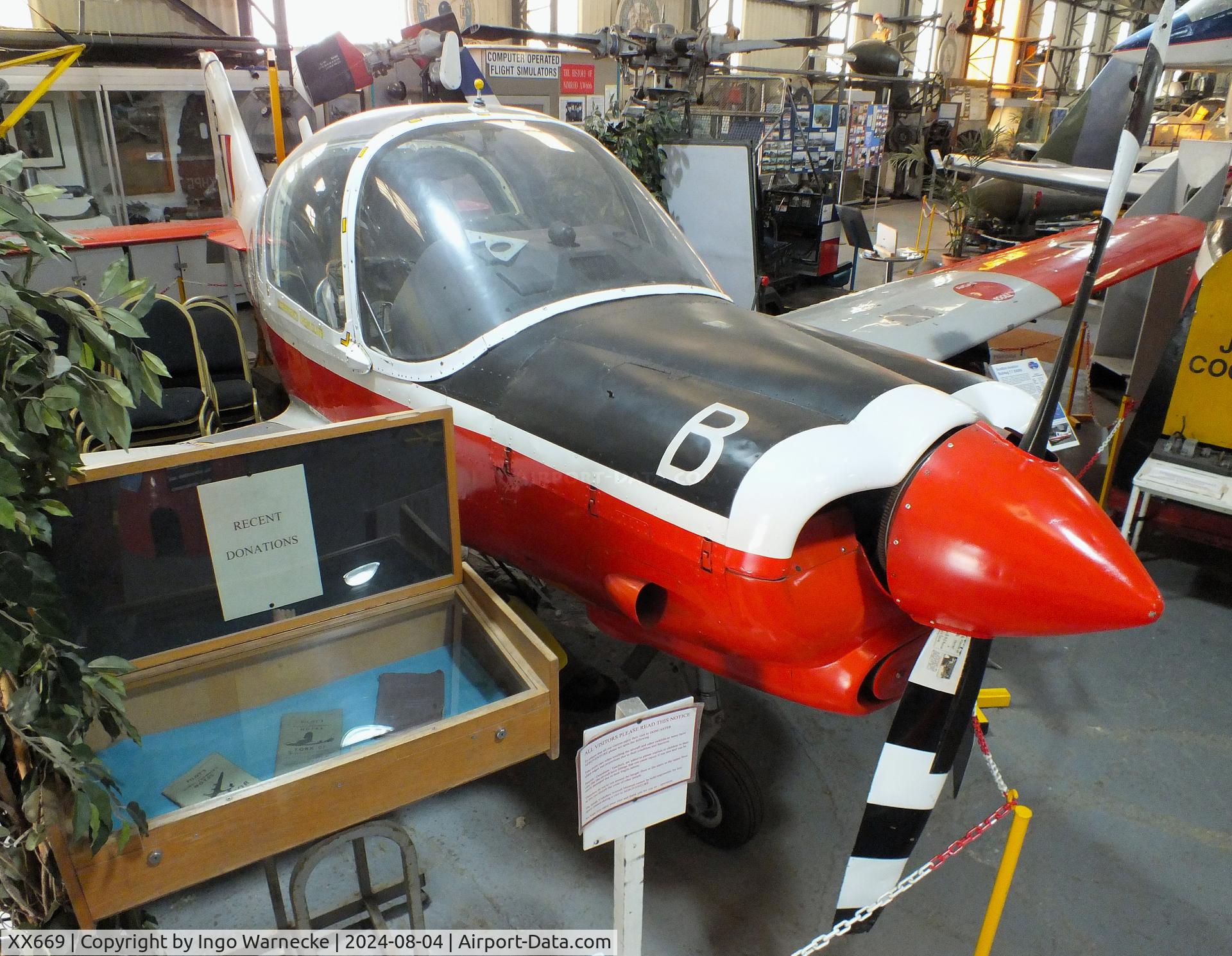 XX669, 1975 Scottish Aviation Bulldog T.1 C/N BH.120/327, Scottish Aviation Bulldog T1 at the Aeroventure South Yorkshire Aircraft Museum, Doncaster