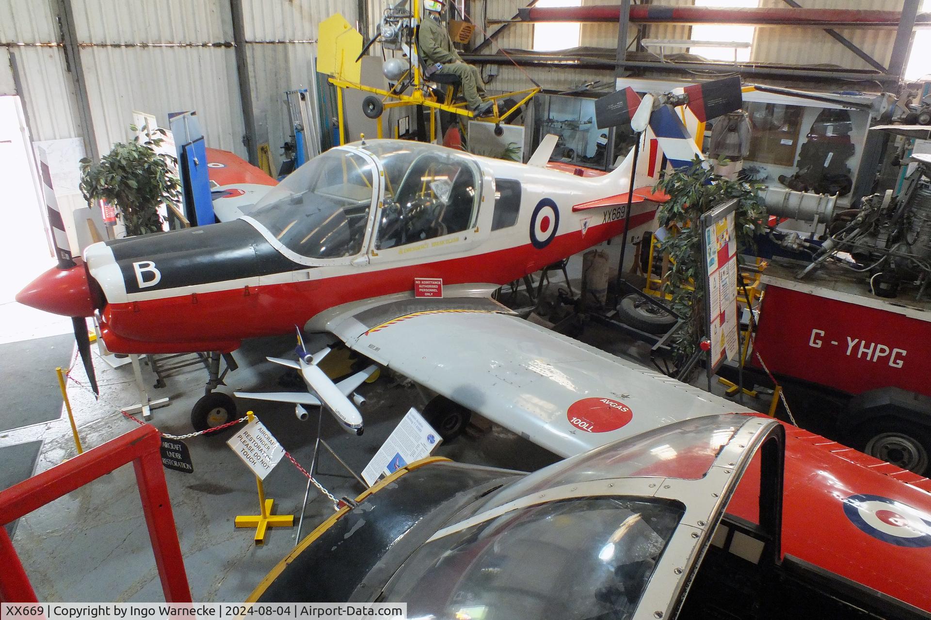 XX669, 1975 Scottish Aviation Bulldog T.1 C/N BH.120/327, Scottish Aviation Bulldog T1 at the Aeroventure South Yorkshire Aircraft Museum, Doncaster