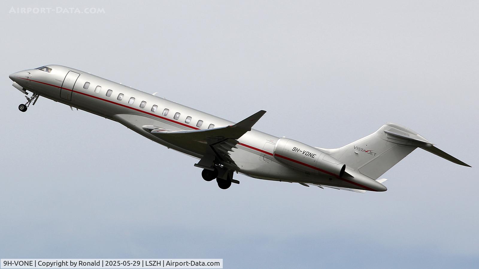 9H-VONE, 2022 Bombardier Global 7500 (BD-700-1A10) C/N 70126, at zrh