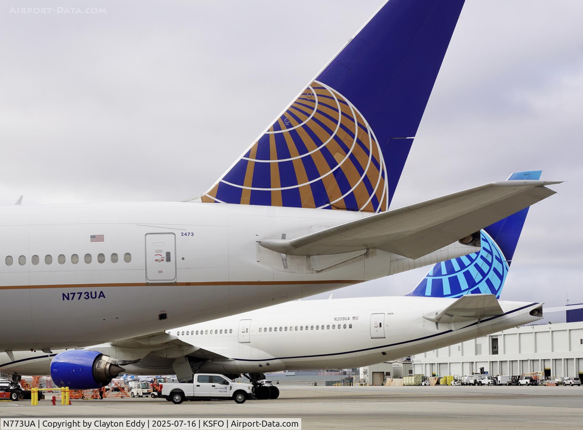 N773UA, 1995 Boeing 777-222 C/N 26929, SFO 2025