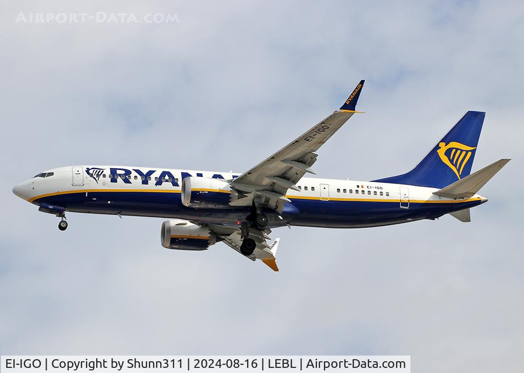 EI-IGO, 2023 Boeing 737-8-200 MAX C/N 62350, Landing rwy 24R