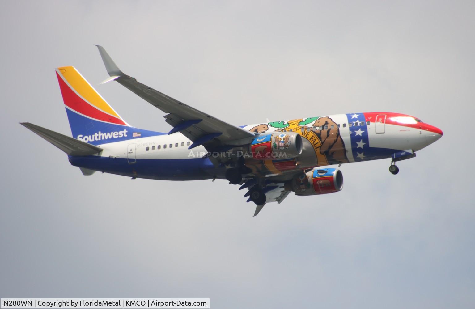 N280WN, 2007 Boeing 737-7H4 C/N 32533, SWA 737 Maryland zx nas, mynn- mco