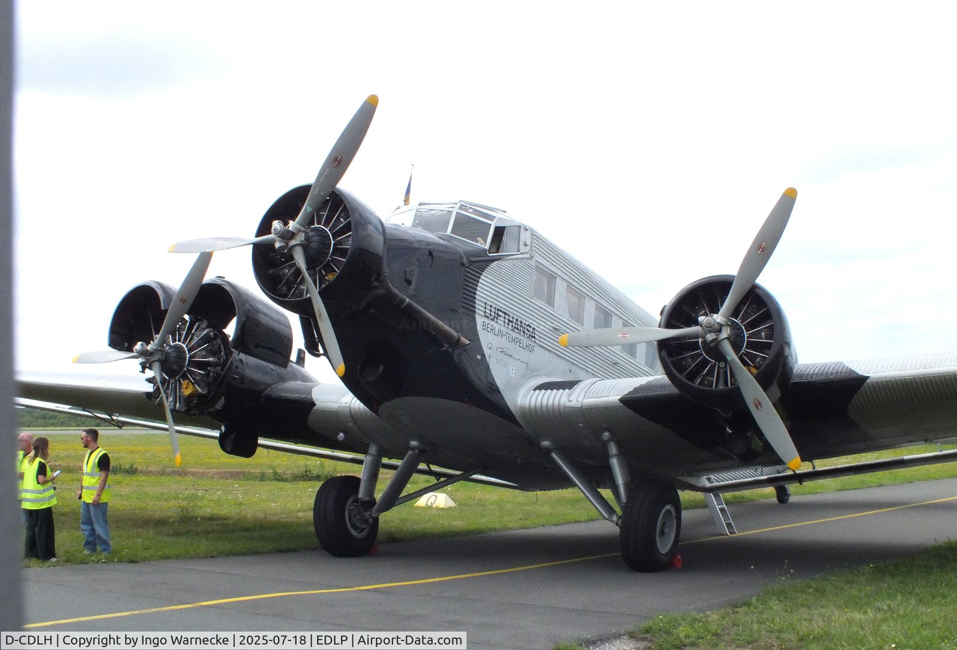 D-CDLH, 1936 Junkers Ju-52/3m C/N 130714, Junkers Ju 52/3m displayed outside by the Quax-Flieger e.V. at PAD Paderborn Lippstadt airport for the last time before being disassembled and  moved to FRA to be displayed at its final home in a new Lufthansa building