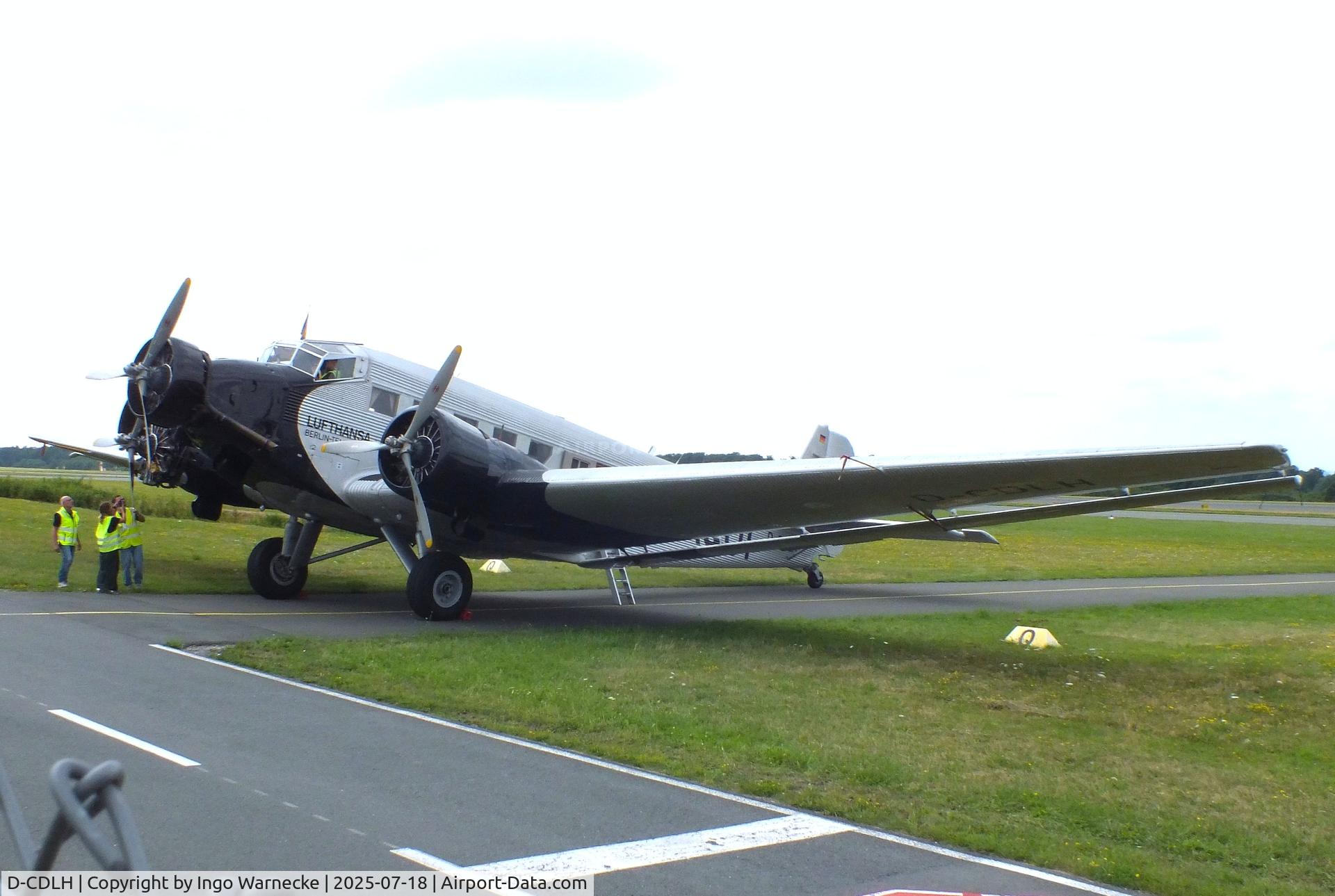 D-CDLH, 1936 Junkers Ju-52/3m C/N 130714, Junkers Ju 52/3m displayed outside by the Quax-Flieger e.V. at PAD Paderborn Lippstadt airport for the last time before being disassembled and  moved to FRA to be displayed at its final home in a new Lufthansa building